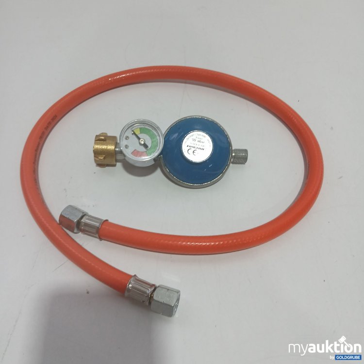 Artikel Nr. 437382: Mucola 10007241 80cm Regulator Gas Schlauch + Manometer 50mbar