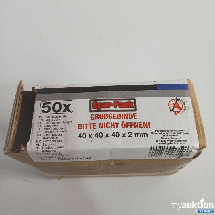 Artikel Nr. 874382 Artikel Nr. 874382: BGS Winkelverbinder40x40x40x2mm 50Stk