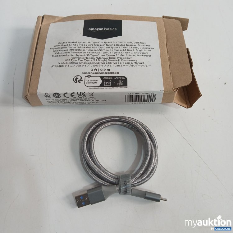 Artikel Nr. 874383: Amazon Basics Double Braided Nylon USB-C to Type-A Kabel 