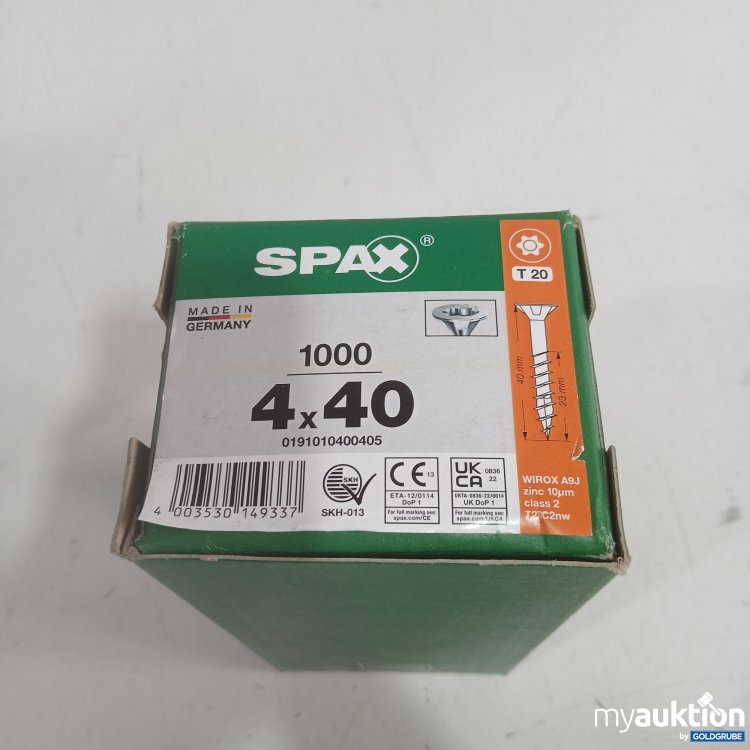 Artikel Nr. 991383 Artikel Nr. 991383: Spax Schrauben 4x40 1000Stk T20