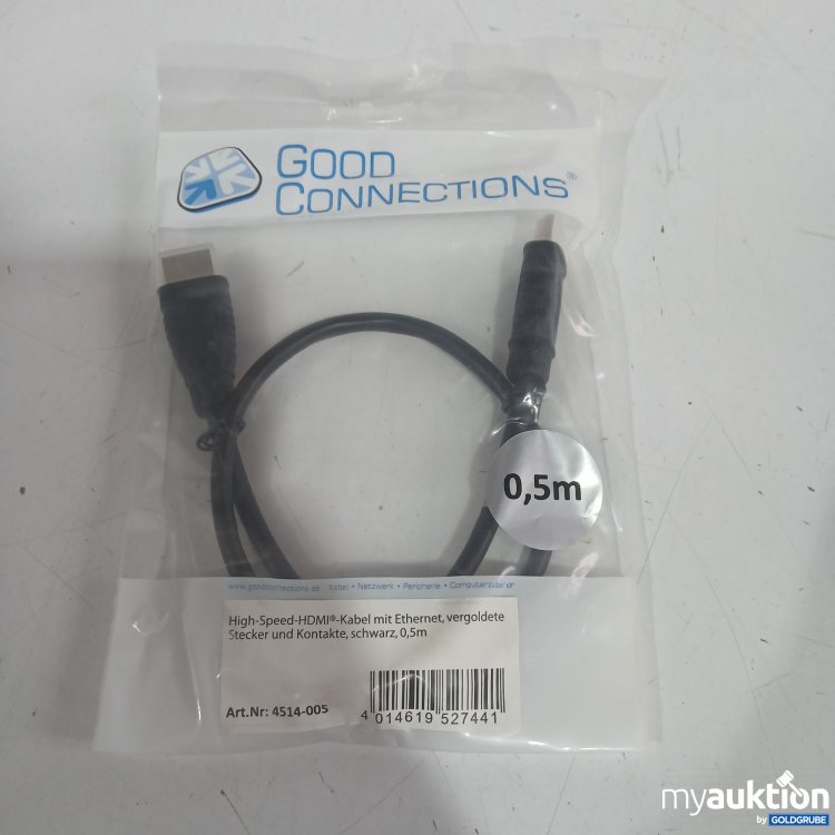 Artikel Nr. 444384 Artikel Nr. 444384: High-Speed HDMI Kabel mot Ethernet vergoldete Stecker & Kontakte schwarz 0,5m