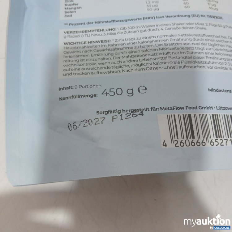 Artikel Nr. 469385: metaflow Stoffwechselshake Schwarze Johannisbeere 450 g