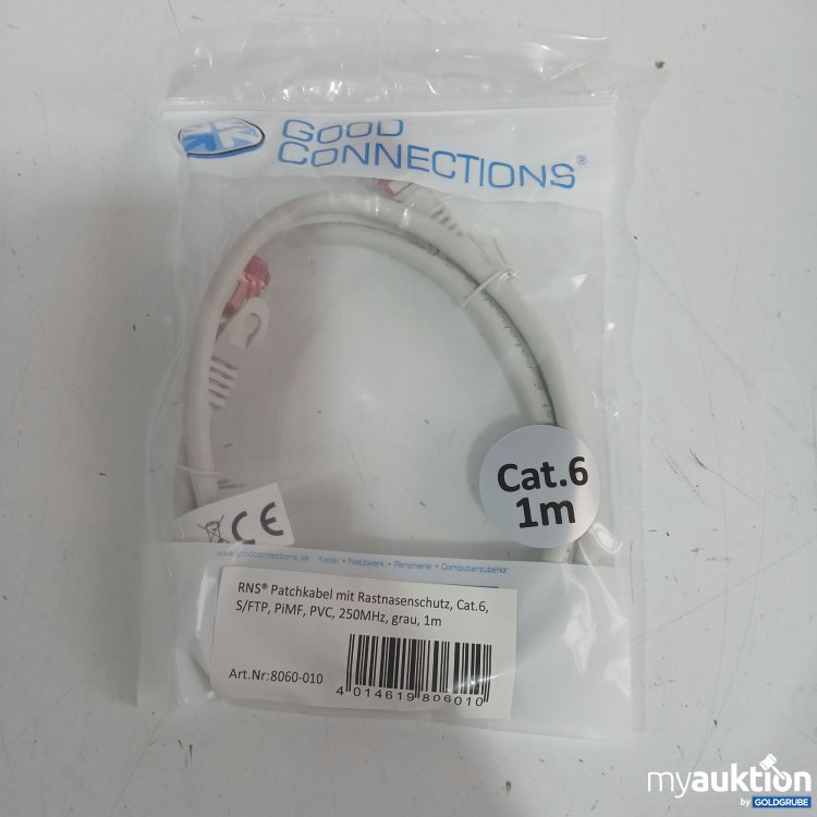 Artikel Nr. 444386 Artikel Nr. 444386: RNS Patchkabel mit Rastnasenschutz Cat6 grau 1m