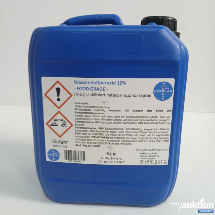 Artikel Nr. 953386: Herrlan Wasserstoffperoxid 12% Food Grade 5 l