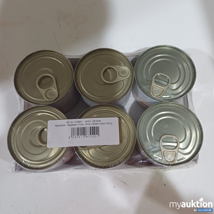 Artikel Nr. 467387 Artikel Nr. 467387: MJAMJAM 6 x 200 g Mixpaket Huhn Rind Herzen
