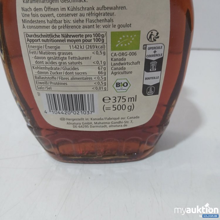 Artikel Nr. 466388 Artikel Nr. 466388: Alnatura Ahornsirup Grad C 375 ml