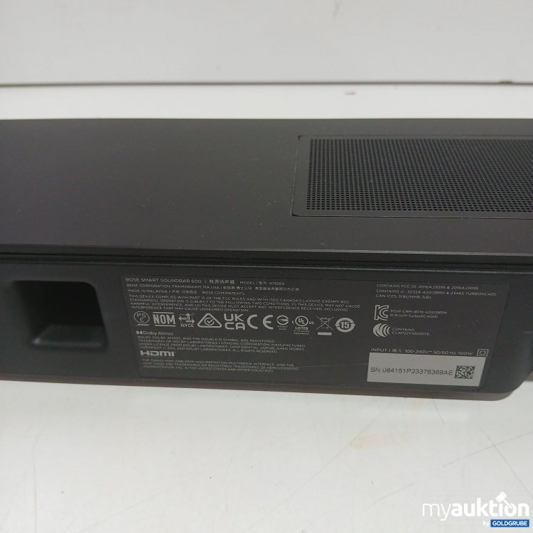 Artikel Nr. 445390 Artikel Nr. 445390: Bose Smart Soundbar 600 SN: 084151P23376369AE
