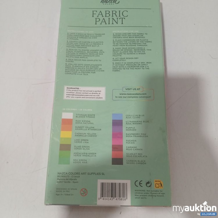 Artikel Nr. 993390 Artikel Nr. 993390: naza colors Fabric Paint 16 Farben 30 ml