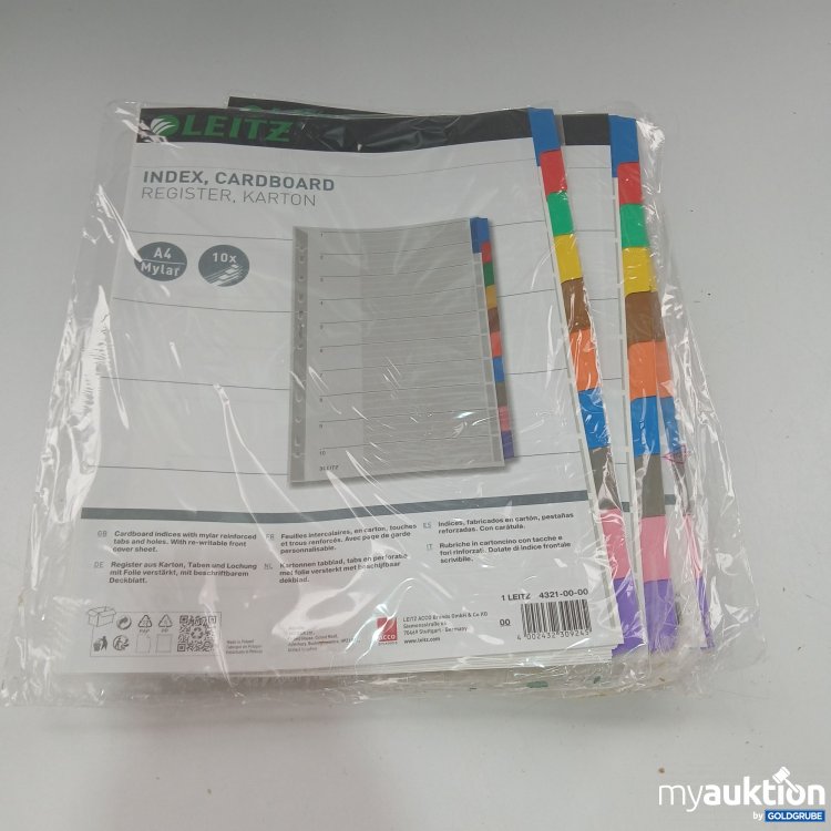 Artikel Nr. 840391: Leitz Register aus Karton 4er Pack 