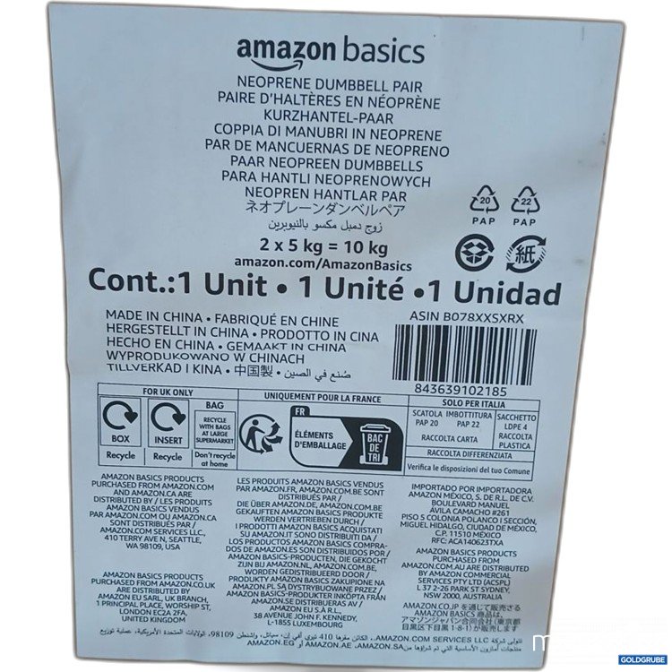 Artikel Nr. 921391: amazon basics Neoprene Dumbbell Pair 2x5 kg blau