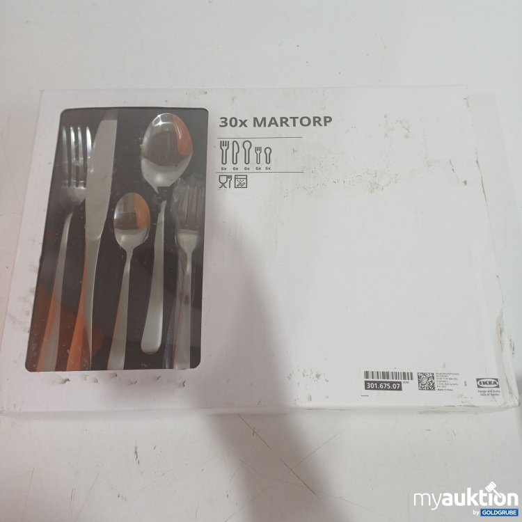 Artikel Nr. 983391: IKEA MARTORP Besteckset 30 Teile aus Edelstahl - Messer, Gabeln, Löffel, Teelöffel und Kuchengabeln, 301.675.07