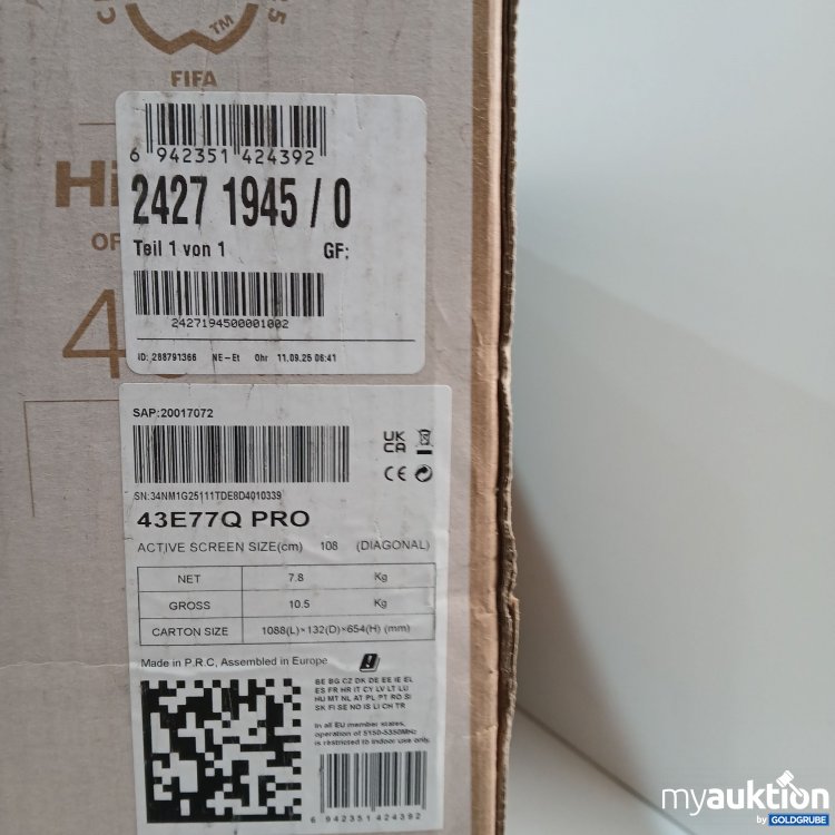 Artikel Nr. 954392 Artikel Nr. 954392: Hisense Q- Led Colour 43 Zoll 43E77Q Pro