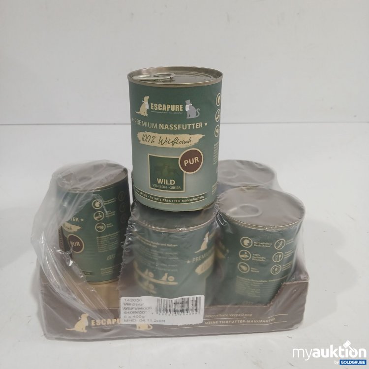 Artikel Nr. 981393 Artikel Nr. 981393: Escapure Premium Nasafutter 100% Wildfleisch Pur 6x400g