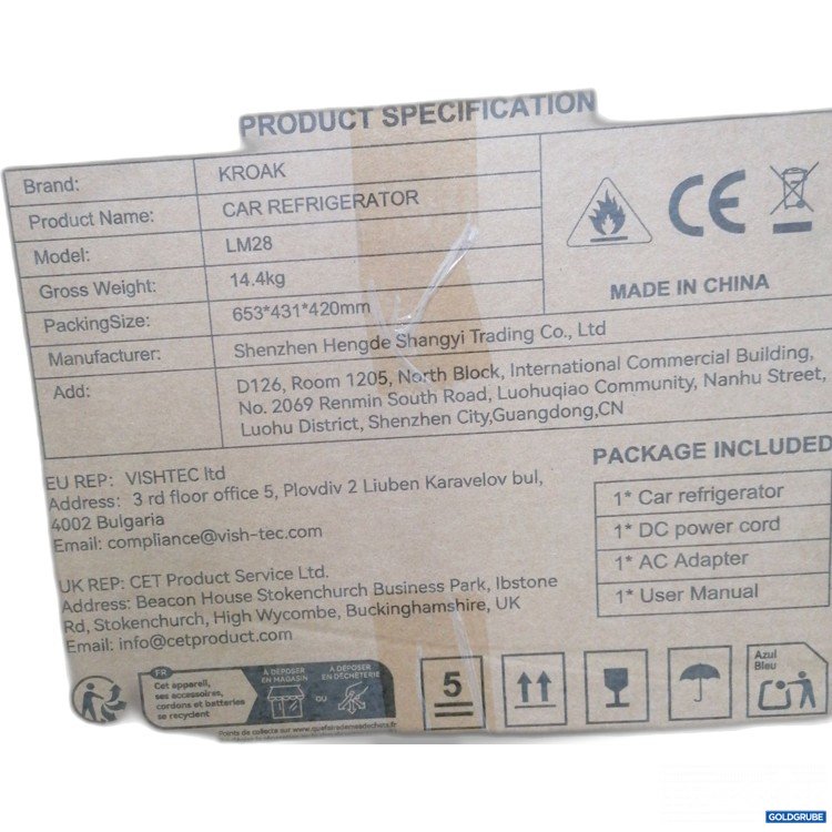 Artikel Nr. 883394: Kroak Car Refrigerator Model:LM28