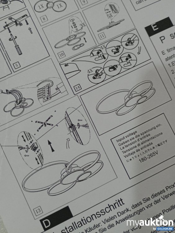 Artikel Nr. 994394: LED Deckenlampe , 6 Ringe schwarz-weiß