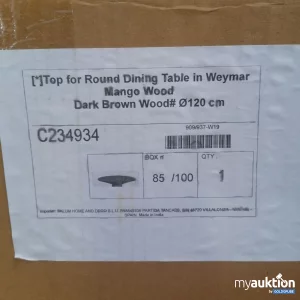 Auktion Sklum Top for Round Dining Table in Weymar Mango Wood 