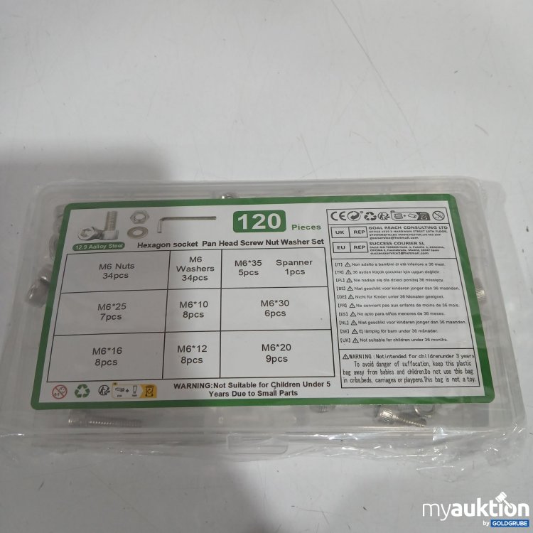 Artikel Nr. 898396: Hexagon Socket Pan Head Screw Nut Washer Set 120Stk 