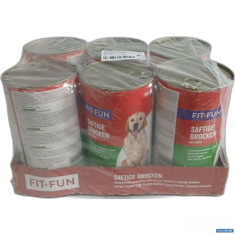 Artikel Nr. 990396: Fit+Fun Hundefutter saftige Brocken mit Wild 6x1240g 