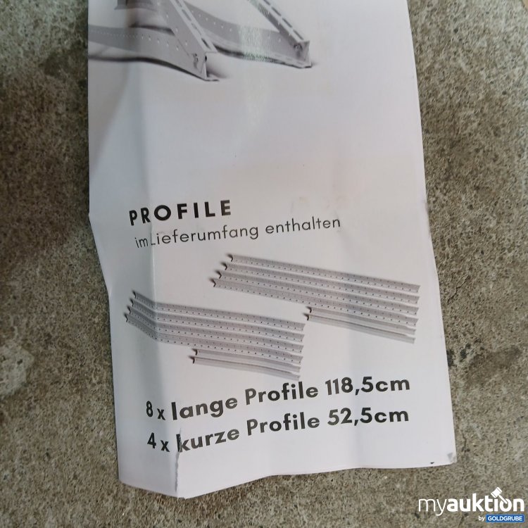 Artikel Nr. 468397 Artikel Nr. 468397: 12x lange Profile 118,5cm und 4 kurze Profile 52,5cm, Schrauben 12xM8x20,8xM6x20 Module