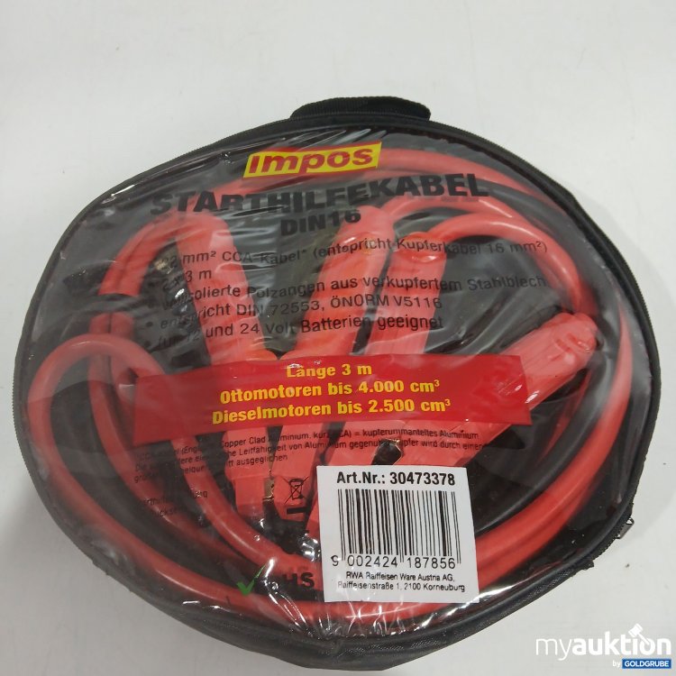 Artikel Nr. 524397 Artikel Nr. 524397: Impos Starthilfekabel DIN16 3m