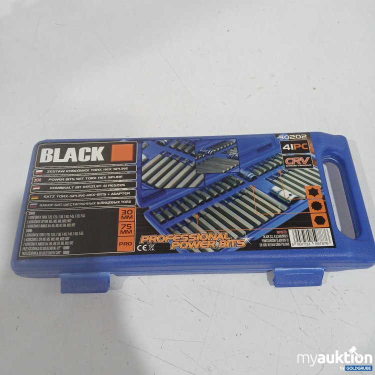 Artikel Nr. 525397 Artikel Nr. 525397: Black Satz Torx-Spline-Hex-Bits + Adapter 41Pc