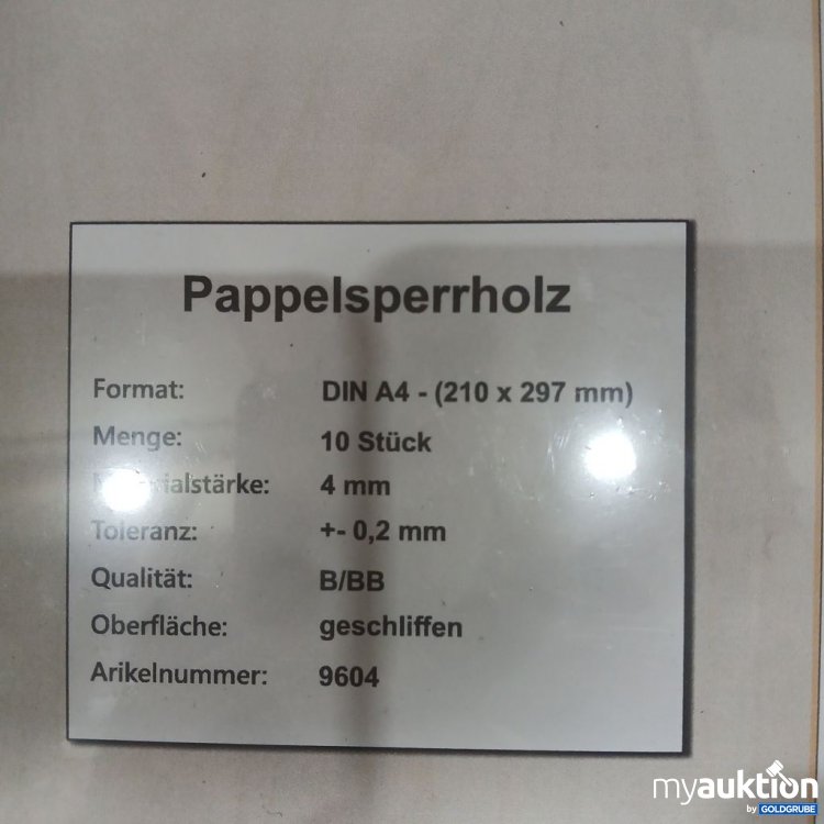 Artikel Nr. 934397 Artikel Nr. 934397: KF Holz Pappelsperrholz DIN A4 10 Stück