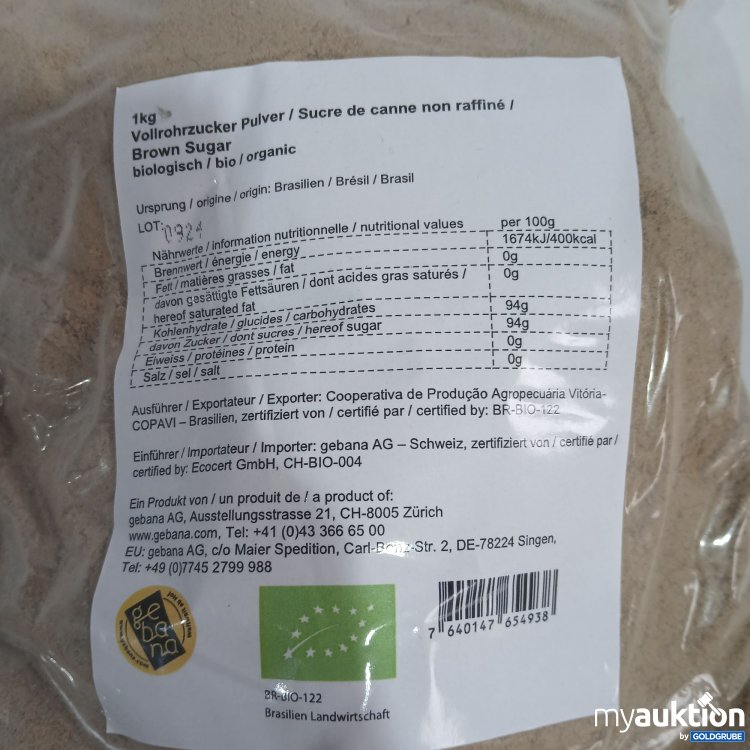Artikel Nr. 979397 Artikel Nr. 979397: Vollrohrzucker Pulver 1kg