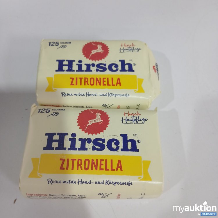 Artikel Nr. 816398 Artikel Nr. 816398: Hirsch Zitronella Reine milde Hand-unf Körperseife je125g