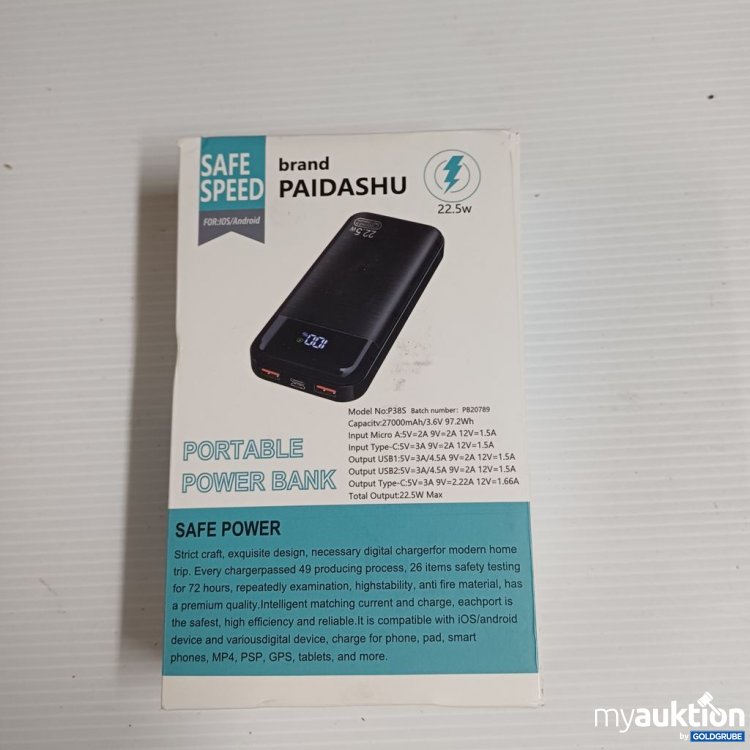 Artikel Nr. 922399 Artikel Nr. 922399: PAIDASHU Portable Power Bank 22.5W