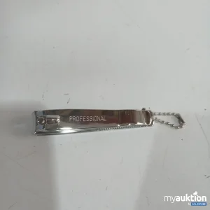 Auktion Fußnagelknipser mit Kette & Feile vernickelt 8 cm 3002-03
