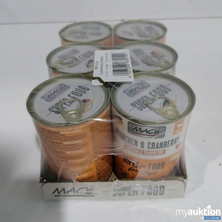 Artikel Nr. 896400: Mac's Super Food Hund Huhn & Cranberry 6x400g