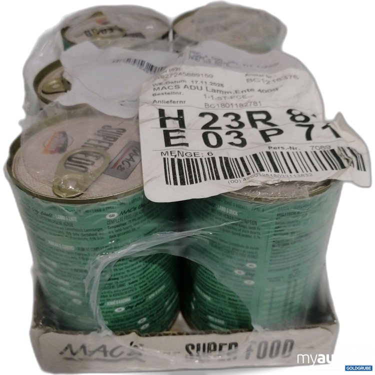 Artikel Nr. 896401: Mac's Super Food Hund Lamm & Ente 6x400g