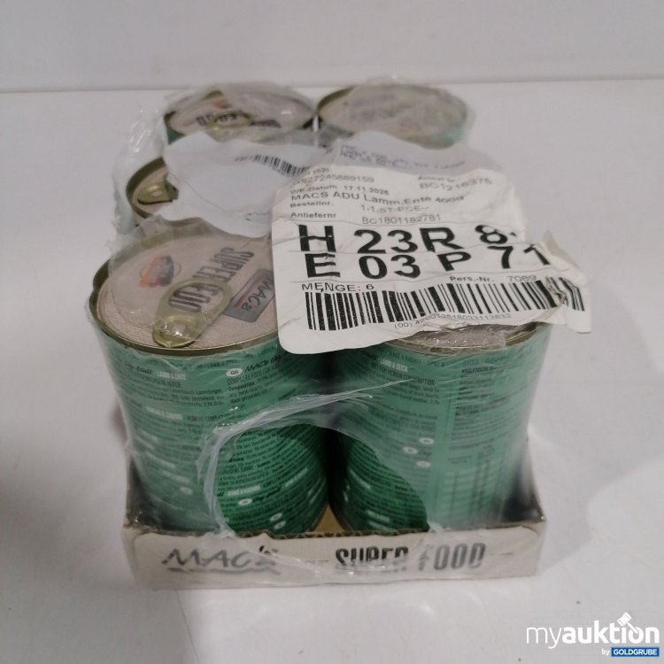 Artikel Nr. 896401: Mac's Super Food Hund Lamm & Ente 6x400g