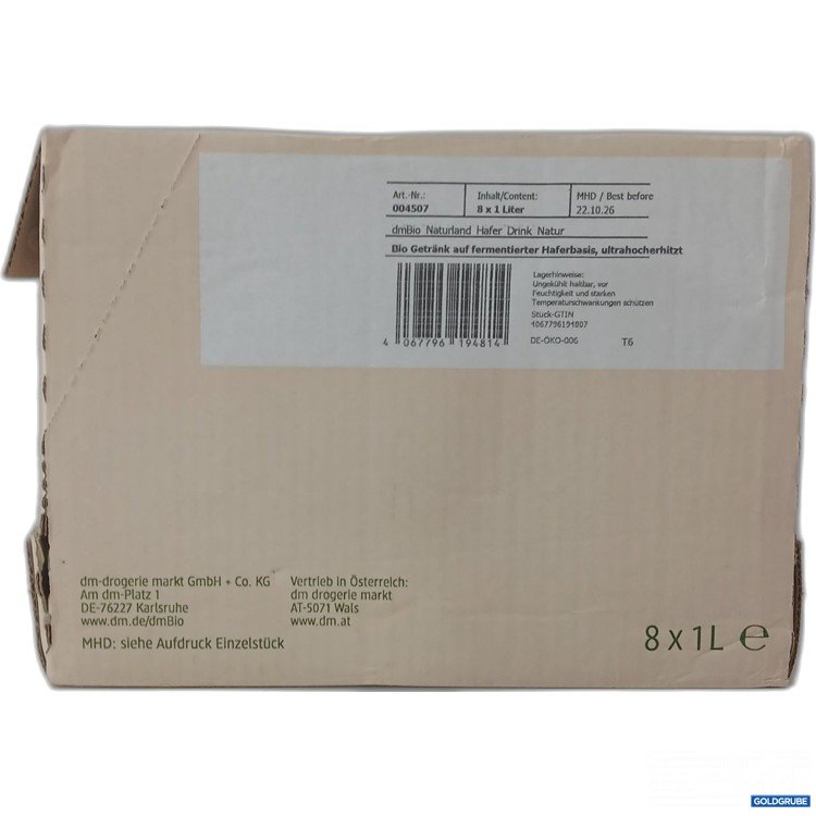 Artikel Nr. 970403 Artikel Nr. 970403: DM Bio Naturland Hafer Drink 8×1L