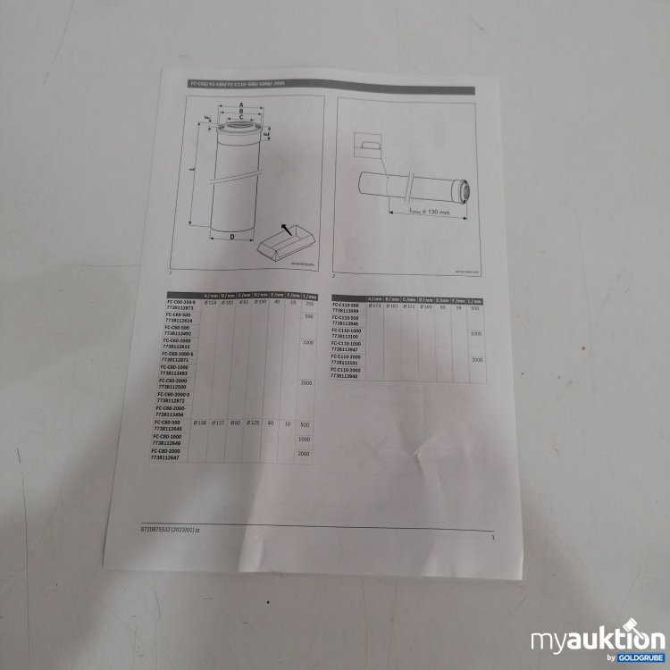 Artikel Nr. 439404: Bosch Thermotechnik Rohr konzentrisch FC C80 500, 7738112645