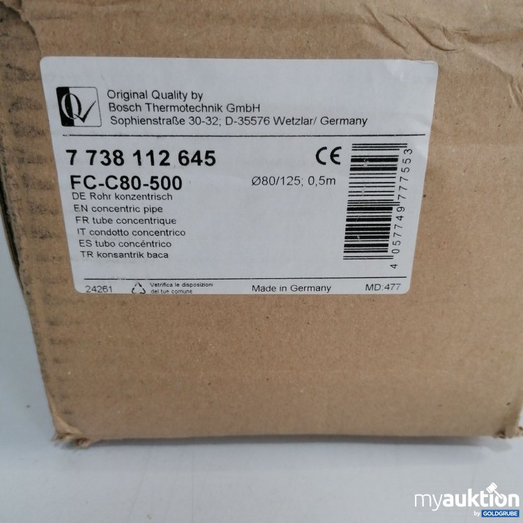 Artikel Nr. 439404: Bosch Thermotechnik Rohr konzentrisch FC C80 500, 7738112645