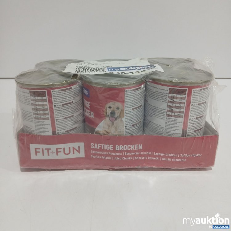 Artikel Nr. 906404: Fit+Fun Hund Saftige Brocken mit Rind 6x415g