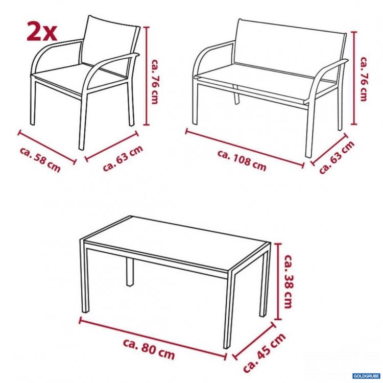 Artikel Nr. 910404: Lifetime Garden Paris 105cm 4er Set