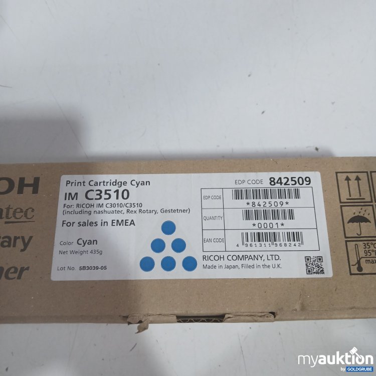 Artikel Nr. 996404: Ricoh Print Cartridge Cyan IM C3510 435g 