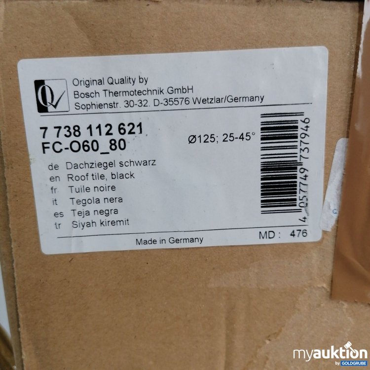 Artikel Nr. 439405: Bosch Thermotechnik Dachziegel schwarz FC O60_80, 7738112621