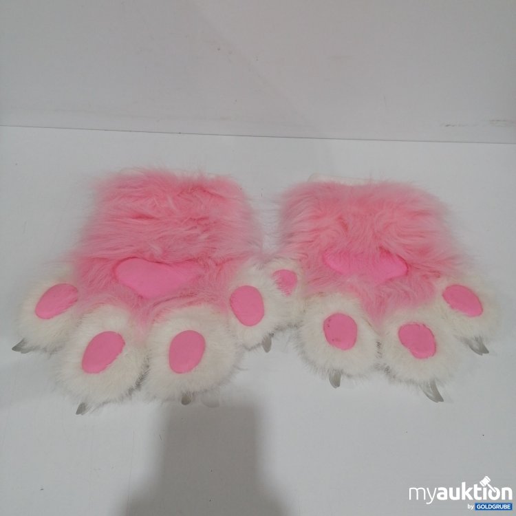 Artikel Nr. 847405: Fellhandschuhe rosa mit Krallen 