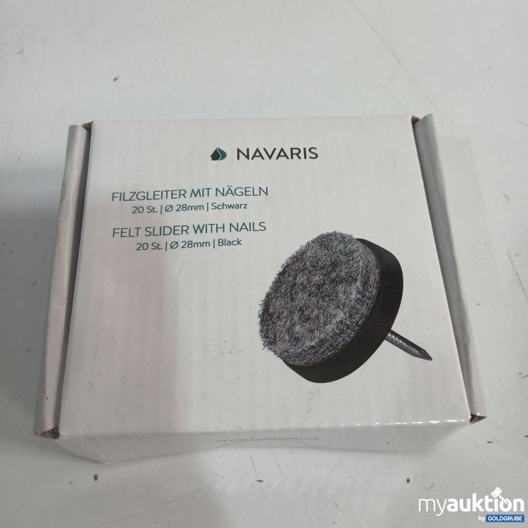 Artikel Nr. 894405: Navaris Filzgleiter mit Nägeln 20Stk 28mm schwarz 