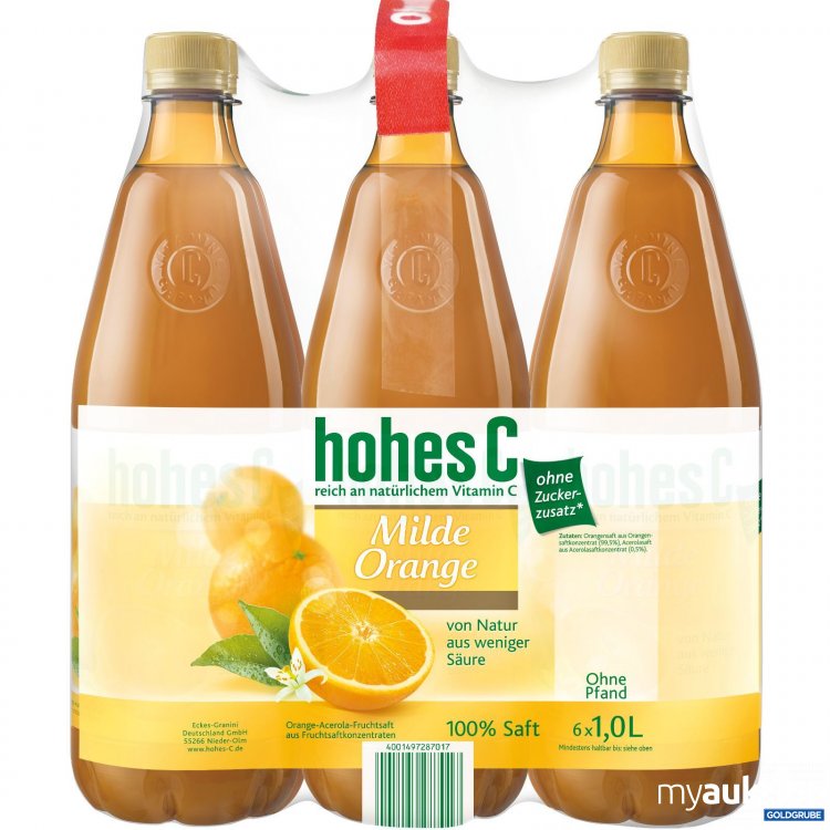 Artikel Nr. 913405: Hohes C Milde Orange 6x1,0L
