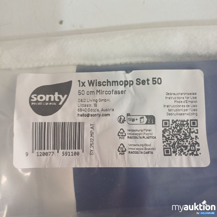 Artikel Nr. 983405: Sonty Profi Wischmopp 50cm Set - Bodenwischer mit Magnet Klabhalter, 50cm Microfaser Wischbezug % verstellbarer Alu Moppstange