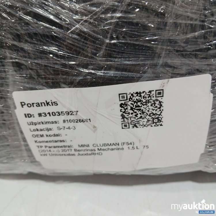 Artikel Nr. 441406: Porankis Mittelarmlehne für Mini Clubman F54
