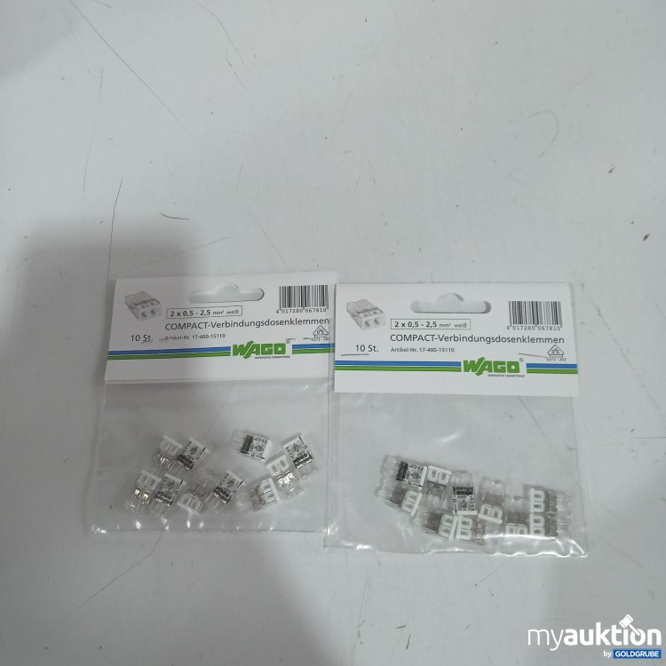 Artikel Nr. 444406 Artikel Nr. 444406: Wago Compact-Verbindungsdosenklemmen 10Stk 2x0,5 - 2,5mm² weiß
