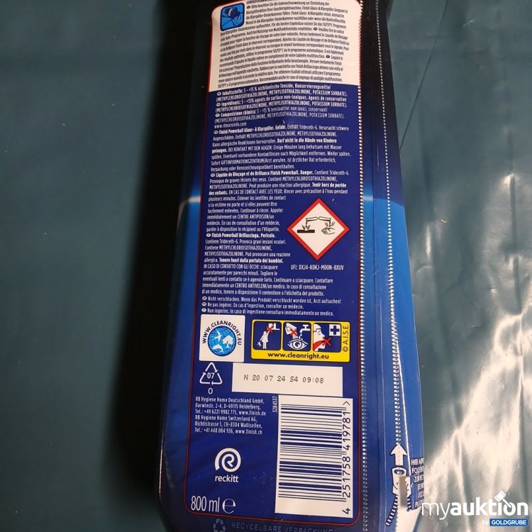 Artikel Nr. 919406: Finish Klarspüler 800 ml