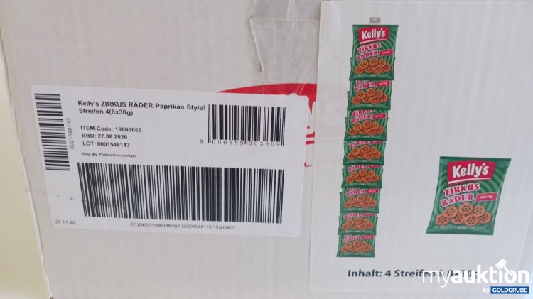 Artikel Nr. 940407 Artikel Nr. 940407: Kelly's Zirkus Räder Paprikan Style Streifen 4(8x30g)