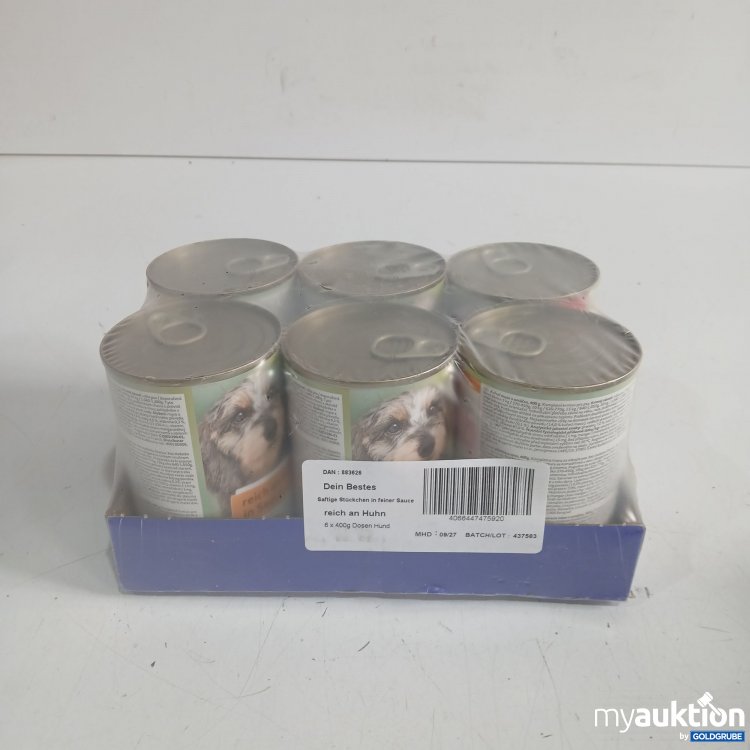 Artikel Nr. 990407: Dm Dein Bestes Hundefutter saftige Stückchen in feiner Sauce reich an Huhn 6x400g 