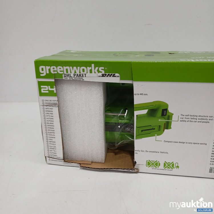 Artikel Nr. 872409 Artikel Nr. 872409: Greenworks Wagenheber 24 V Battery Power